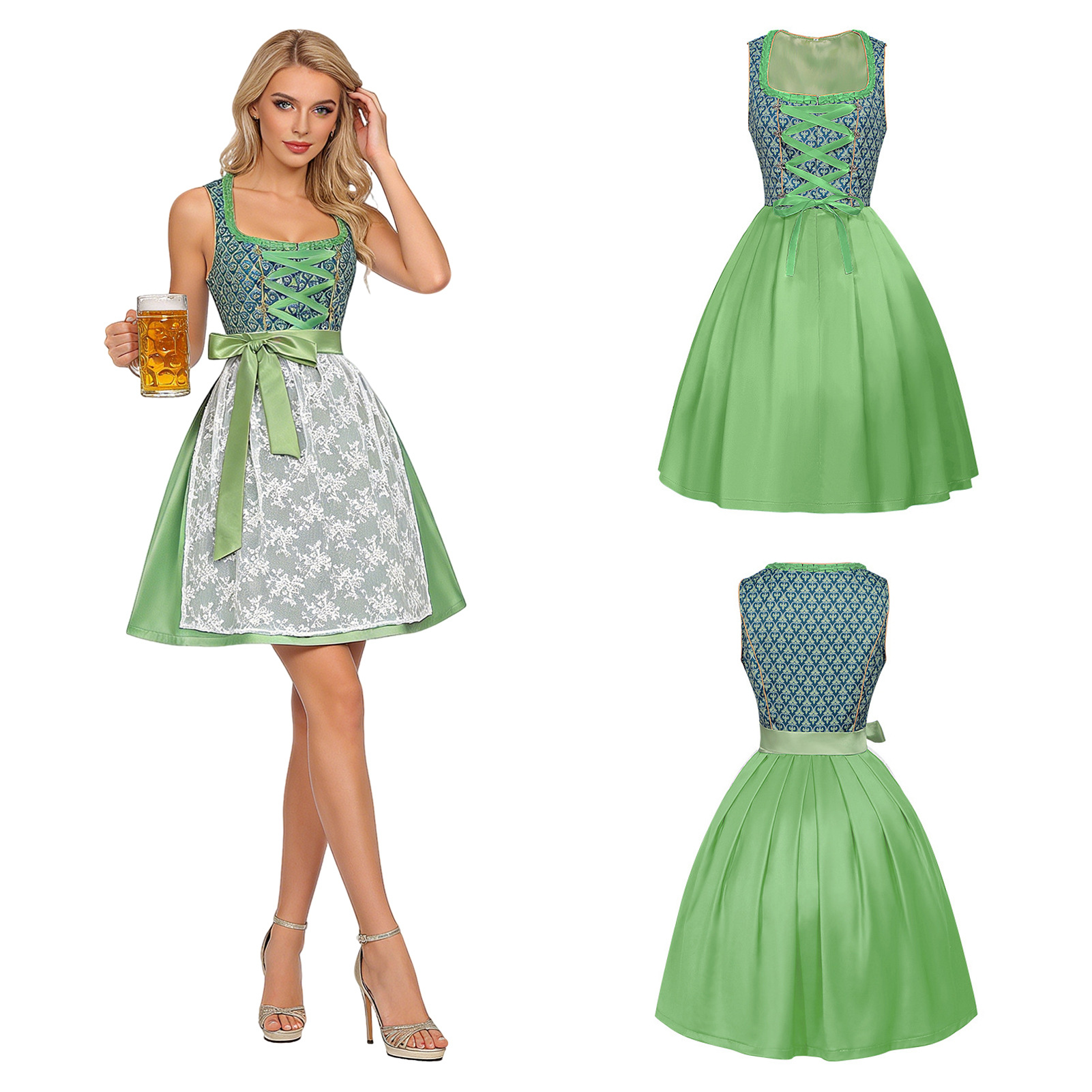 Women'S Vacation Accessories - Bavaria Oktoberfest Costume Dirndl Dress Wench