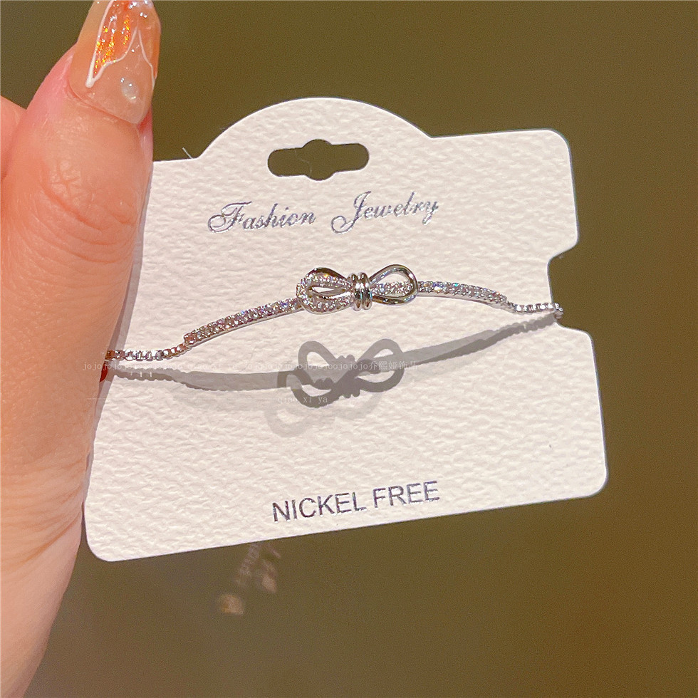 Women Accessories Store - PT950 micro-set bow-shaped bracelet - popular