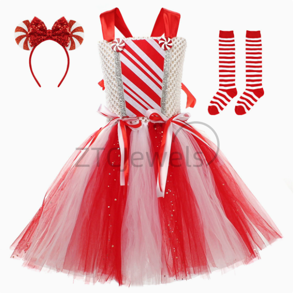 Girls Christmas Candy Cane Tut - đánh giá và giá Women'S Vacation Accessories