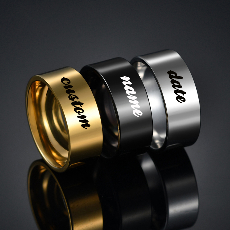 Atoztide 4/6/8Mm Cá Tính Khắc  - đánh giá và giá Wrap Ring Gold