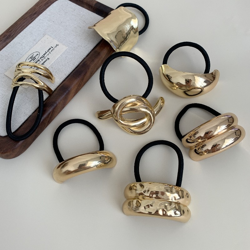 Metallic Geometric Hair Ties S - đánh giá và giá Wrap Ring Gold