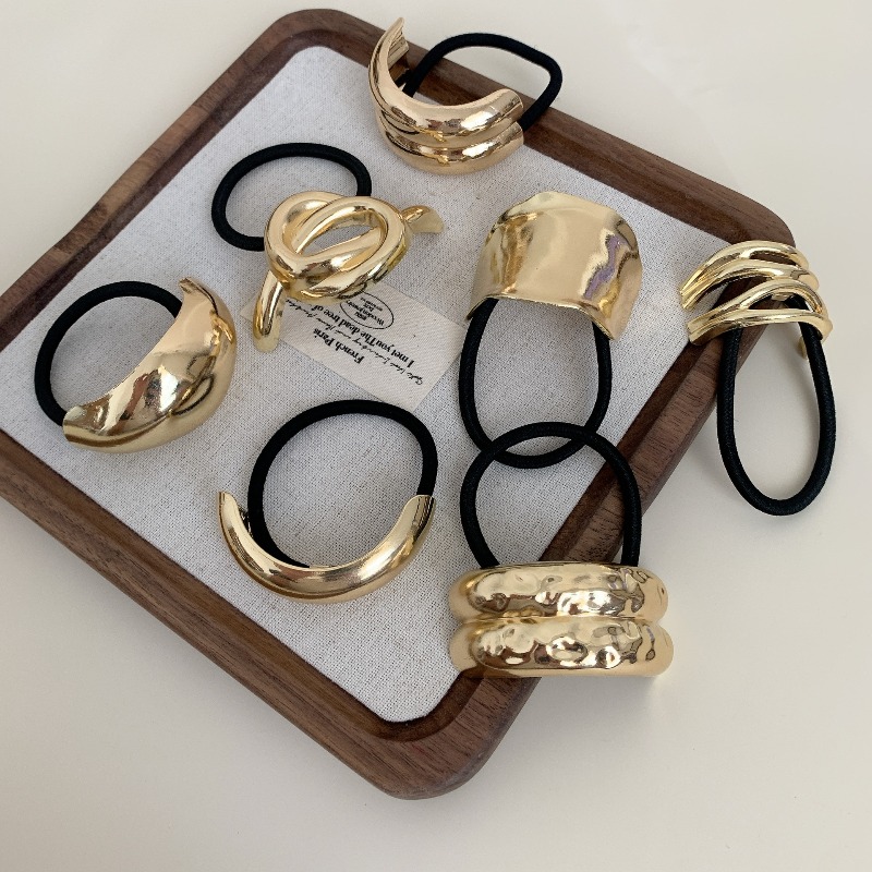Metallic Geometric Hair Ties S - đánh giá và giá Wrap Ring Gold
