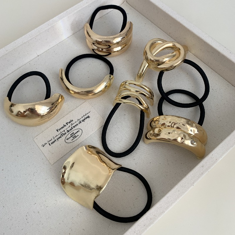 Metallic Geometric Hair Ties S - đánh giá và giá Wrap Ring Gold