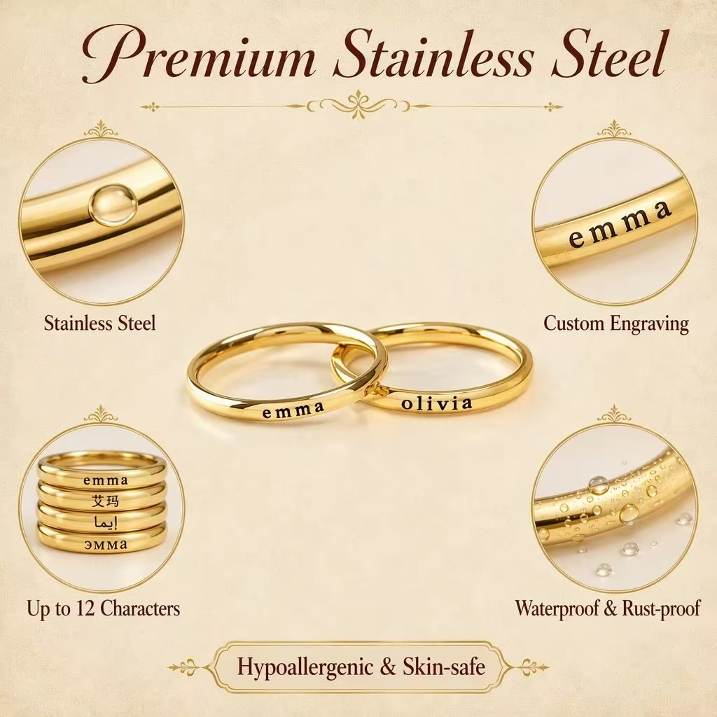 Personalized Engraved Name Rin - đánh giá và giá Wrap Ring Gold