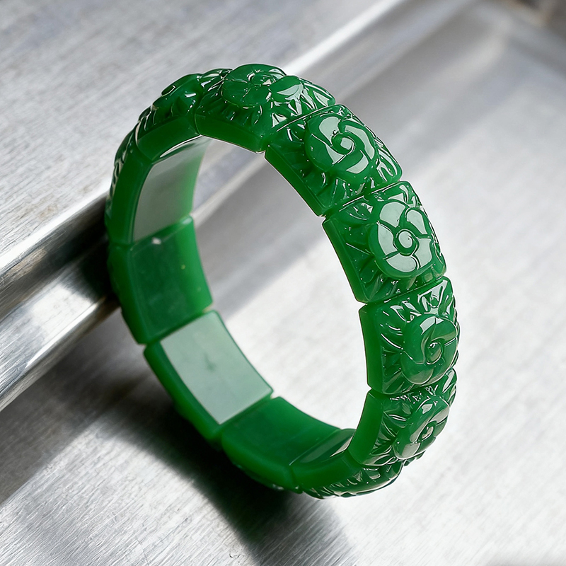 Real Jade Flower Bracelet Bang - đánh giá và giá Women'S Vintage Accessories